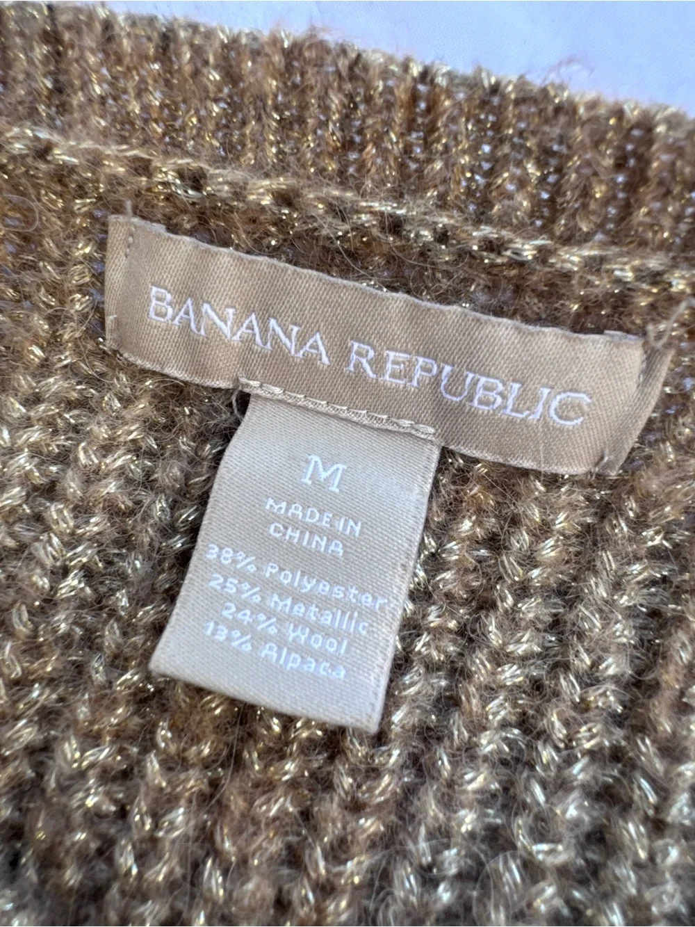 Banana Republic M Crewneck Wool/ Alpaca Blend Sweater Preppy Old Money Knit